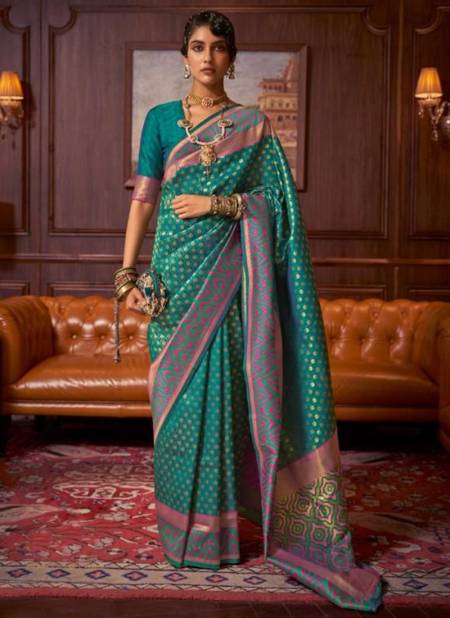 Blue Colour Kazah Silk Raj Tex New Latest Designer Festive Wear Silk Saree Collection 271006